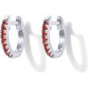 imagePAVOI 14K Gold Plated Sterling Silver Post Huggies  Cubic Zirconia Huggie Earrings for Women  Green Garnet Spinel Blue Black Multicolored StonesGarnet