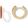 imagePAVOI 14K Gold Plated Sterling Silver Post Huggies  Cubic Zirconia Huggie Earrings for Women  Green Garnet Spinel Blue Black Multicolored StonesGarnet