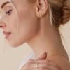 imagePAVOI 14K Gold Plated Sterling Silver Post Huggies  Cubic Zirconia Huggie Earrings for Women  Green Garnet Spinel Blue Black Multicolored StonesGreen CZ