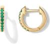 imagePAVOI 14K Gold Plated Sterling Silver Post Huggies  Cubic Zirconia Huggie Earrings for Women  Green Garnet Spinel Blue Black Multicolored StonesGreen CZ