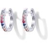 imagePAVOI 14K Gold Plated Sterling Silver Post Huggies  Cubic Zirconia Huggie Earrings for Women  Green Garnet Spinel Blue Black Multicolored StonesMulti Colored