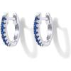 imagePAVOI 14K Gold Plated Sterling Silver Post Huggies  Cubic Zirconia Huggie Earrings for Women  Green Garnet Spinel Blue Black Multicolored StonesNano Spinel Blue