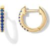 imagePAVOI 14K Gold Plated Sterling Silver Post Huggies  Cubic Zirconia Huggie Earrings for Women  Green Garnet Spinel Blue Black Multicolored StonesNano Spinel Blue
