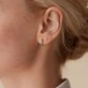 imagePAVOI 14K Gold Plated Sterling Silver Post Huggies  Cubic Zirconia Huggie Earrings for Women  Green Garnet Spinel Blue Black Multicolored StonesNano Spinel Blue