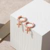 imagePAVOI 14K Gold Plated Sterling Silver Posts Cross Earrings for Women  Small Religious Faith Cubic Zirconia Cross Studs Huggies EarringsRose Gold
