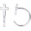 imagePAVOI 14K Gold Plated Sterling Silver Posts Cross Earrings for Women  Small Religious Faith Cubic Zirconia Cross Studs Huggies EarringsWhite Gold