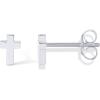 imagePAVOI 14K Gold Plated Sterling Silver Posts Cross Earrings for Women  Small Religious Faith Cubic Zirconia Cross Studs Huggies EarringsWhite Gold