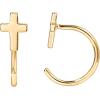 imagePAVOI 14K Gold Plated Sterling Silver Posts Cross Earrings for Women  Small Religious Faith Cubic Zirconia Cross Studs Huggies EarringsYellow Gold