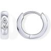 imagePAVOI 14K Gold Plated 925 Sterling Silver Cubic Zirconia Huggie Earrings  UShaped Snake Solitaire Small Round Huggie Stud Fashion Hoop Earrings for WomenWhite Gold