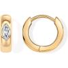 imagePAVOI 14K Gold Plated 925 Sterling Silver Cubic Zirconia Huggie Earrings  UShaped Snake Solitaire Small Round Huggie Stud Fashion Hoop Earrings for WomenYellow Gold
