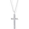 imagePAVOI 14K Gold Plated Cubic Zirconia Cross Pendant Necklaces for Women  Linear Bezel CZ Religious Cross Faith Pendant NecklaceWhite Gold