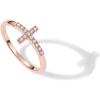 imagePAVOI 14K Gold Plated Cubic Zirconia Cross Ring for Women  Eternity Promise Ring for Her  Infinity Religious Wedding BandRose Gold