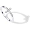 imagePAVOI 14K Gold Plated Cubic Zirconia Cross Ring for Women  Eternity Promise Ring for Her  Infinity Religious Wedding BandWhite Gold
