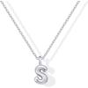 imagePAVOI 14K Gold Plated Dainty Chunky Bubble Initial Letter Pendant Necklace for Women  Alphabet Letter NecklaceWhite Gold