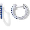 imagePAVOI 14K Gold Plated Sterling Silver Post Huggies  Cubic Zirconia Huggie Earrings for Women  Green Garnet Spinel Blue Black Multicolored StonesNano Spinel Blue