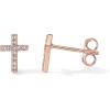 imagePAVOI 14K Gold Plated Sterling Silver Posts Cross Earrings for Women  Small Religious Faith Cubic Zirconia Cross Studs Huggies EarringsRose Gold