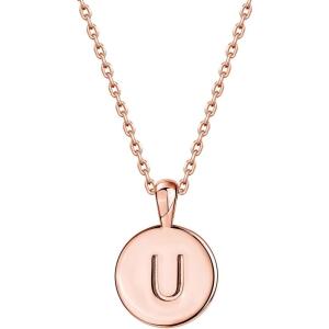 imagePAVOI 14K Gold Plated Initial Letter Pendant Necklace for Women  Gold Alphabetical Initial Necklace U