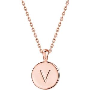 imagePAVOI 14K Gold Plated Initial Letter Pendant Necklace for Women  Gold Alphabetical Initial Necklace V