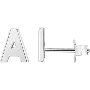 imagePAVOI 14K Gold Plated Sterling Silver Alphabet Letter Earrings  Personalized Initial Earrings A