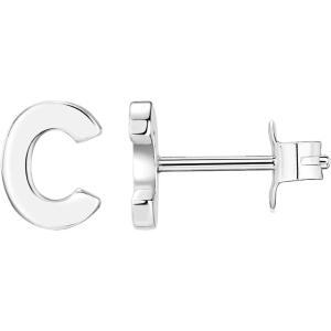 imagePAVOI 14K Gold Plated Sterling Silver Alphabet Letter Earrings  Personalized Initial Earrings C