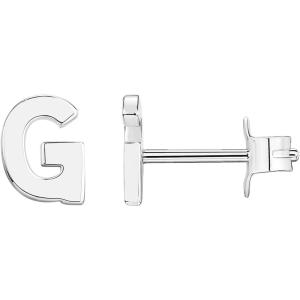 imagePAVOI 14K Gold Plated Sterling Silver Alphabet Letter Earrings  Personalized Initial Earrings G