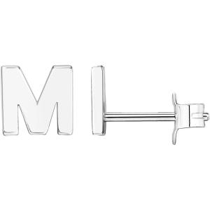 imagePAVOI 14K Gold Plated Sterling Silver Alphabet Letter Earrings  Personalized Initial Earrings M