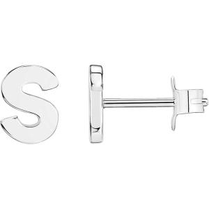 imagePAVOI 14K Gold Plated Sterling Silver Alphabet Letter Earrings  Personalized Initial Earrings S