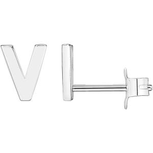 imagePAVOI 14K Gold Plated Sterling Silver Alphabet Letter Earrings  Personalized Initial Earrings V