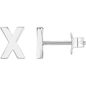 imagePAVOI 14K Gold Plated Sterling Silver Alphabet Letter Earrings  Personalized Initial Earrings X