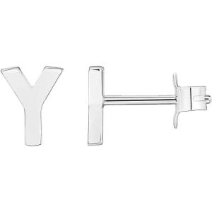imagePAVOI 14K Gold Plated Sterling Silver Alphabet Letter Earrings  Personalized Initial Earrings Y