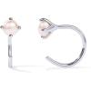 imagePAVOI 14K Gold 925 Sterling Silver Huggie Half Hoop Earrings for Women  Tiny Boho Colored Cartilage Earring  Blue Green Amethyst Garnet Black CZ Turquoise Opal PearlWhite Gold