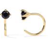 imagePAVOI 14K Gold 925 Sterling Silver Huggie Half Hoop Earrings for Women  Tiny Boho Colored Cartilage Earring  Blue Green Amethyst Garnet Black CZ Turquoise Opal PearlYellow Gold