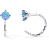 imagePAVOI 14K Gold 925 Sterling Silver Huggie Half Hoop Earrings for Women  Tiny Boho Colored Cartilage Earring  Blue Green Amethyst Garnet Black CZ Turquoise Opal PearlWhite Gold