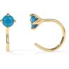 imagePAVOI 14K Gold 925 Sterling Silver Huggie Half Hoop Earrings for Women  Tiny Boho Colored Cartilage Earring  Blue Green Amethyst Garnet Black CZ Turquoise Opal PearlYellow Gold