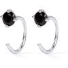 imagePAVOI 14K Gold 925 Sterling Silver Huggie Half Hoop Earrings for Women  Tiny Boho Colored Cartilage Earring  Blue Green Amethyst Garnet Black CZ Turquoise Opal PearlWhite Gold