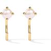 imagePAVOI 14K Gold 925 Sterling Silver Huggie Half Hoop Earrings for Women  Tiny Boho Colored Cartilage Earring  Blue Green Amethyst Garnet Black CZ Turquoise Opal PearlYellow Gold