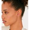 imagePAVOI 14K Gold 925 Sterling Silver Huggie Half Hoop Earrings for Women  Tiny Boho Colored Cartilage Earring  Blue Green Amethyst Garnet Black CZ Turquoise Opal PearlYellow Gold