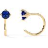 imagePAVOI 14K Gold 925 Sterling Silver Huggie Half Hoop Earrings for Women  Tiny Boho Colored Cartilage Earring  Blue Green Amethyst Garnet Black CZ Turquoise Opal PearlYellow Gold