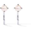 imagePAVOI 14K Gold 925 Sterling Silver Huggie Half Hoop Earrings for Women  Tiny Boho Colored Cartilage Earring  Blue Green Amethyst Garnet Black CZ Turquoise Opal PearlWhite Gold