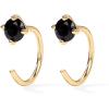 imagePAVOI 14K Gold 925 Sterling Silver Huggie Half Hoop Earrings for Women  Tiny Boho Colored Cartilage Earring  Blue Green Amethyst Garnet Black CZ Turquoise Opal PearlYellow Gold