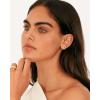 imagePAVOI 14K Gold 925 Sterling Silver Huggie Half Hoop Earrings for Women  Tiny Boho Colored Cartilage Earring  Blue Green Amethyst Garnet Black CZ Turquoise Opal PearlYellow Gold