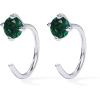 imagePAVOI 14K Gold 925 Sterling Silver Huggie Half Hoop Earrings for Women  Tiny Boho Colored Cartilage Earring  Blue Green Amethyst Garnet Black CZ Turquoise Opal PearlWhite Gold
