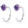 imagePAVOI 14K Gold 925 Sterling Silver Huggie Half Hoop Earrings for Women  Tiny Boho Colored Cartilage Earring  Blue Green Amethyst Garnet Black CZ Turquoise Opal PearlWhite Gold