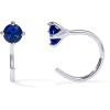 imagePAVOI 14K Gold 925 Sterling Silver Huggie Half Hoop Earrings for Women  Tiny Boho Colored Cartilage Earring  Blue Green Amethyst Garnet Black CZ Turquoise Opal PearlWhite Gold