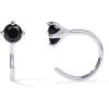 imagePAVOI 14K Gold 925 Sterling Silver Huggie Half Hoop Earrings for Women  Tiny Boho Colored Cartilage Earring  Blue Green Amethyst Garnet Black CZ Turquoise Opal PearlWhite Gold