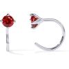 imagePAVOI 14K Gold 925 Sterling Silver Huggie Half Hoop Earrings for Women  Tiny Boho Colored Cartilage Earring  Blue Green Amethyst Garnet Black CZ Turquoise Opal PearlWhite Gold