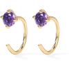 imagePAVOI 14K Gold 925 Sterling Silver Huggie Half Hoop Earrings for Women  Tiny Boho Colored Cartilage Earring  Blue Green Amethyst Garnet Black CZ Turquoise Opal PearlYellow Gold