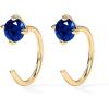 imagePAVOI 14K Gold 925 Sterling Silver Huggie Half Hoop Earrings for Women  Tiny Boho Colored Cartilage Earring  Blue Green Amethyst Garnet Black CZ Turquoise Opal PearlYellow Gold