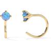 imagePAVOI 14K Gold 925 Sterling Silver Huggie Half Hoop Earrings for Women  Tiny Boho Colored Cartilage Earring  Blue Green Amethyst Garnet Black CZ Turquoise Opal PearlYellow Gold