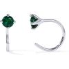 imagePAVOI 14K Gold 925 Sterling Silver Huggie Half Hoop Earrings for Women  Tiny Boho Colored Cartilage Earring  Blue Green Amethyst Garnet Black CZ Turquoise Opal PearlWhite Gold